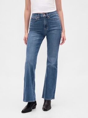 GAP Flare High Rise Blue Light Wash Denim Jeans 24 Waist 00